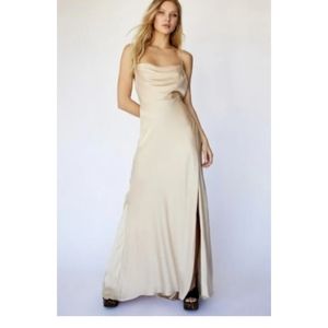 NWT Free People X Fame Partners Rosabel Maxi Dress Size 4 Cream Gown